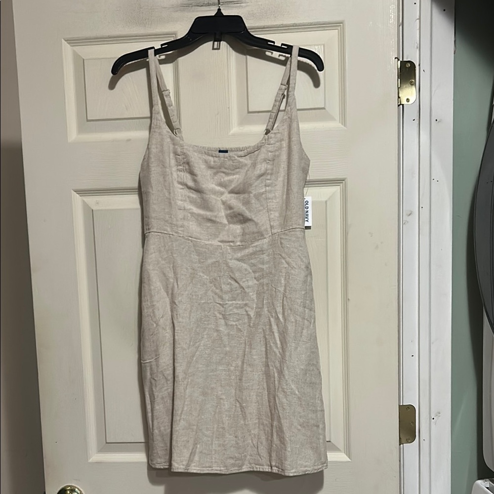 Old Navy Linen Dress Size Medium Tan